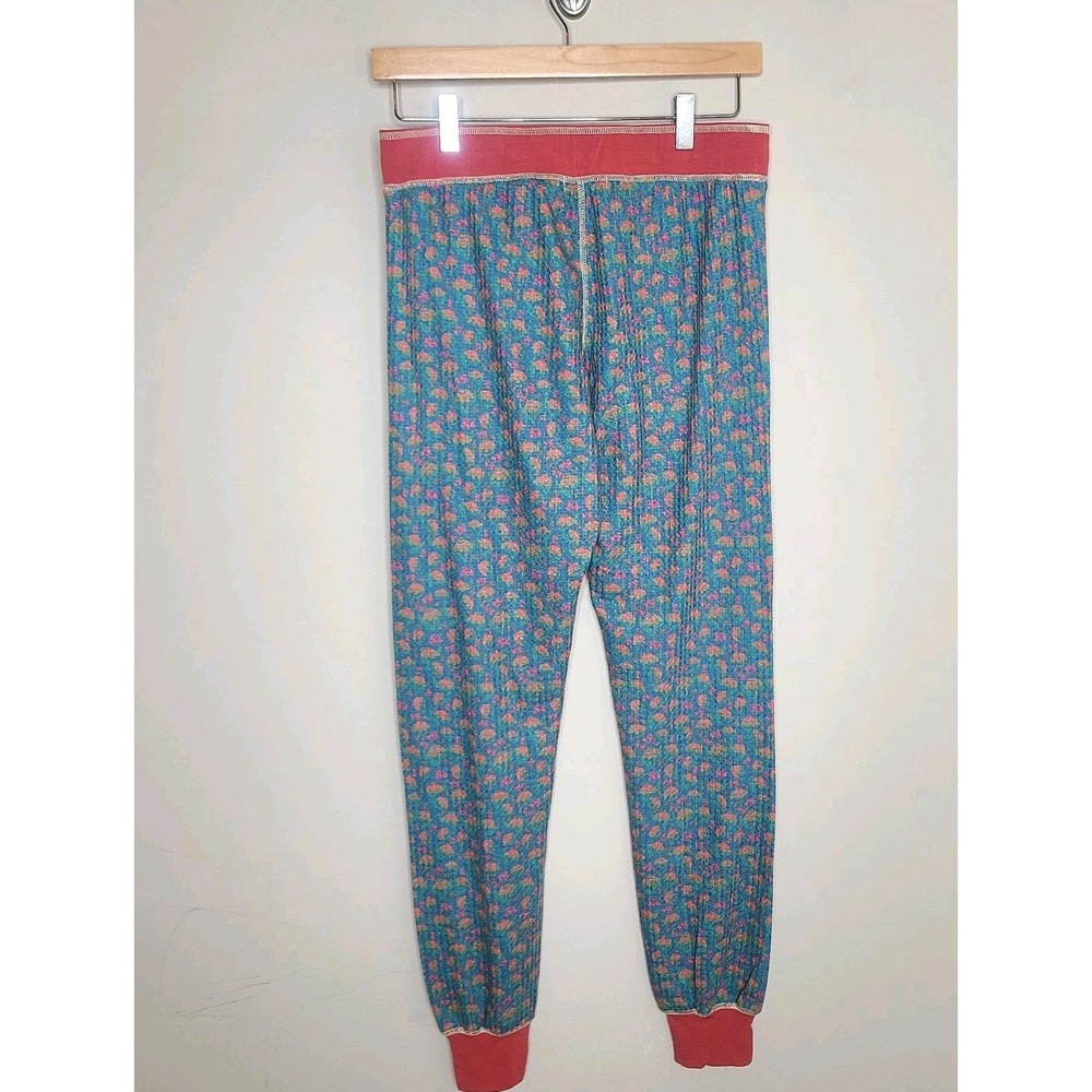 Natural Life Mix & Match Blue Floral Thermal Long John Lounge Pants S Boho - Picture 5 of 6